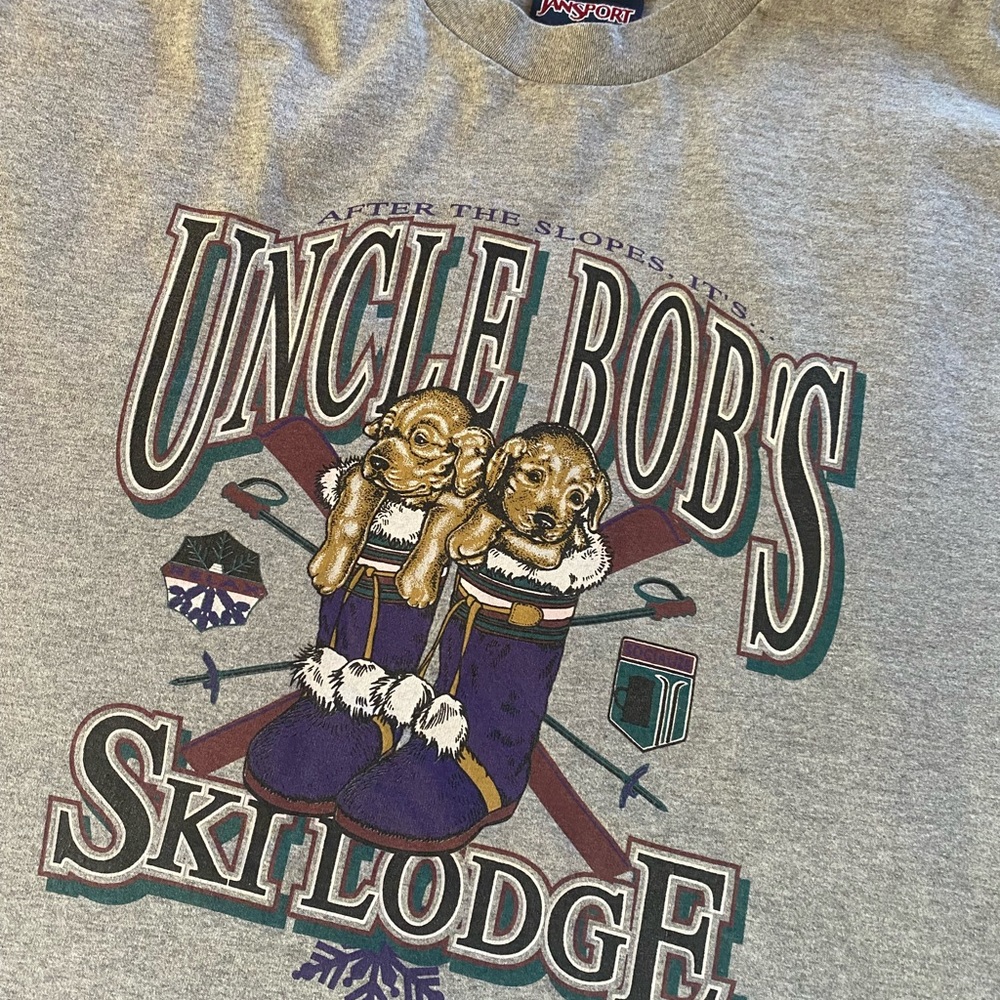 Large Sized Uncle Bobs Ski🎿Long sleeve tee ; Gray with that fantastic condition - Picture 4 of 8